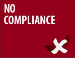 'No Compliance' with X Icon